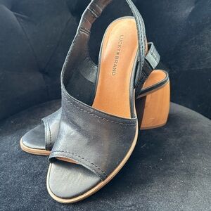 Lucky Brand Black Heels with Adjustable Slingback